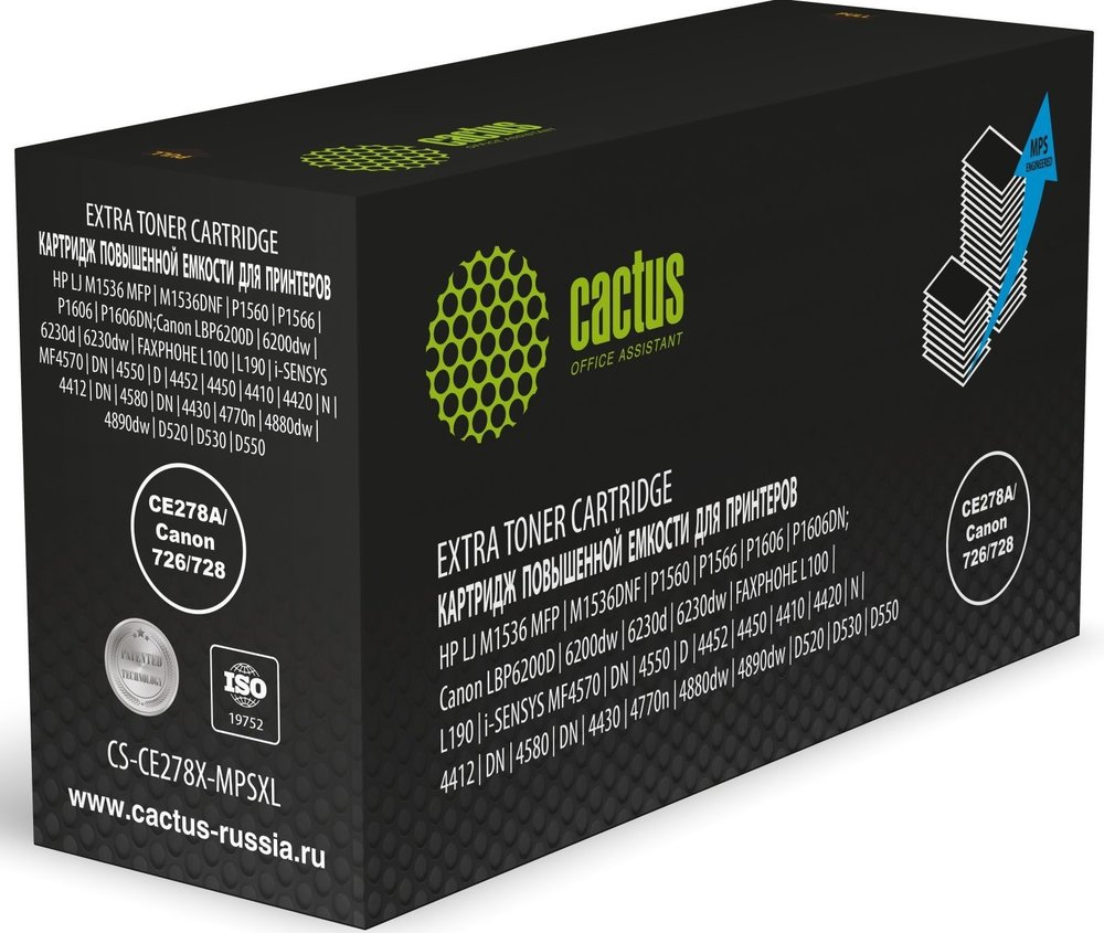 Картридж лазерный Cactus CS-CE278X-MPSXL CE278A/Canon 726/728 черный (8000стр.) для HP LJ M1536 MFP 2003532