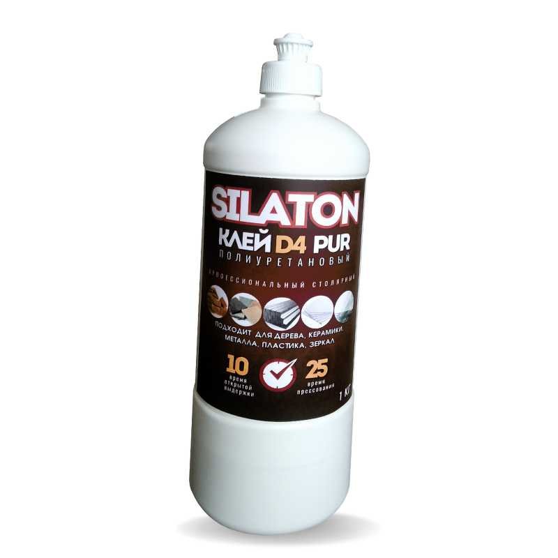 Клей SILATON PUR D4 10.25 Профессиональный столярный, полиуретановый для дерева, 1 кг PURD410.25/1