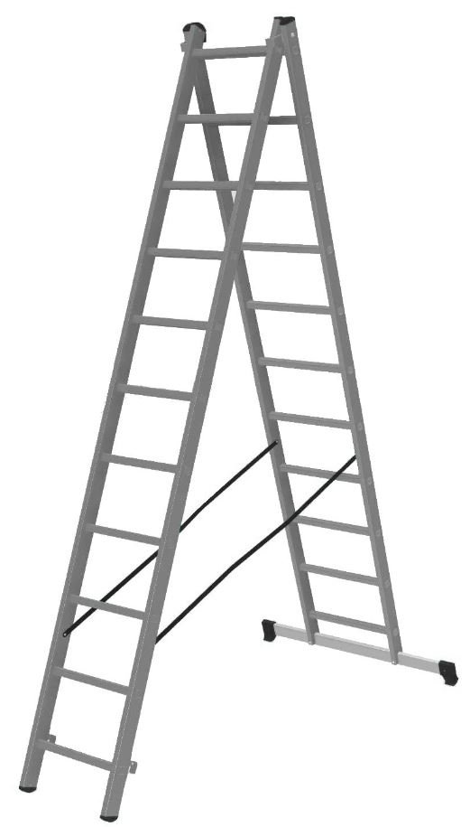 Двухсекционная лестница 11 ступеней Gigant L-02 2х11