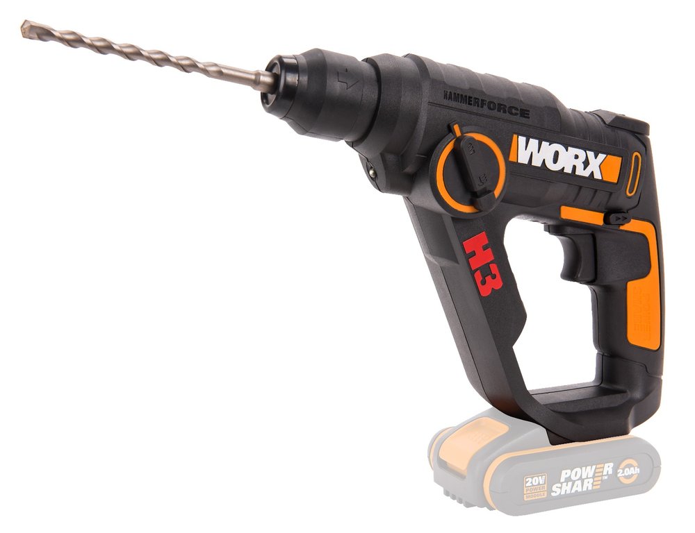 Перфоратор аккумуляторный WORX H3 WX390.9, 20В, без АКБ и ЗУ