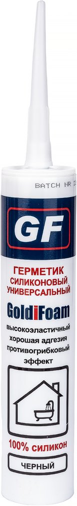 Силиконовый универсальный герметик GoldiFoam 260 мл черный 20008