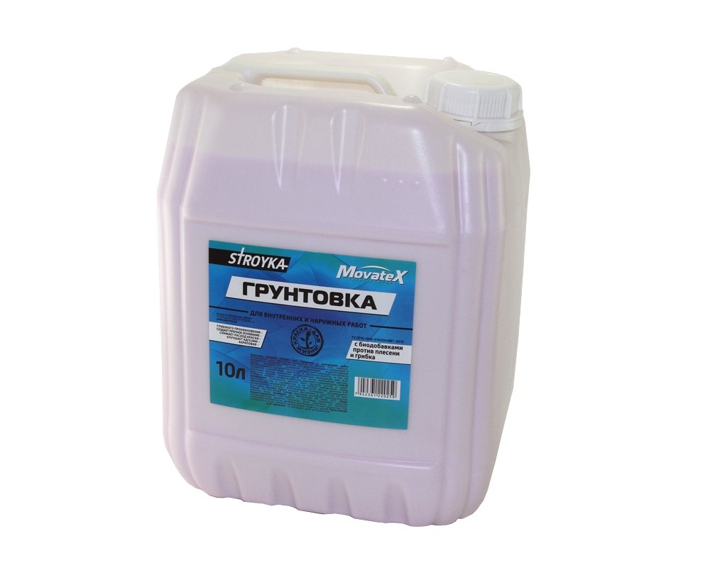 Грунт Movatex Stroyka для наружных и внутренних работ, 10 л Т31708