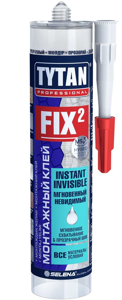 Монтажный клей Tytan PROFESSIONAL Fix2 Instant Invisible мгновенный, невидимый, 290 мл 85597 234891