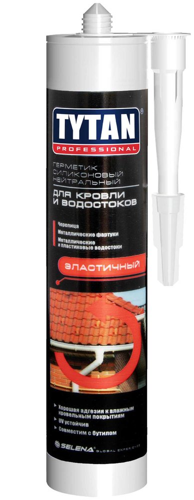 Нейтральный силиконовый герметик для кровли TYTAN Professional 310 мл, черный 250695