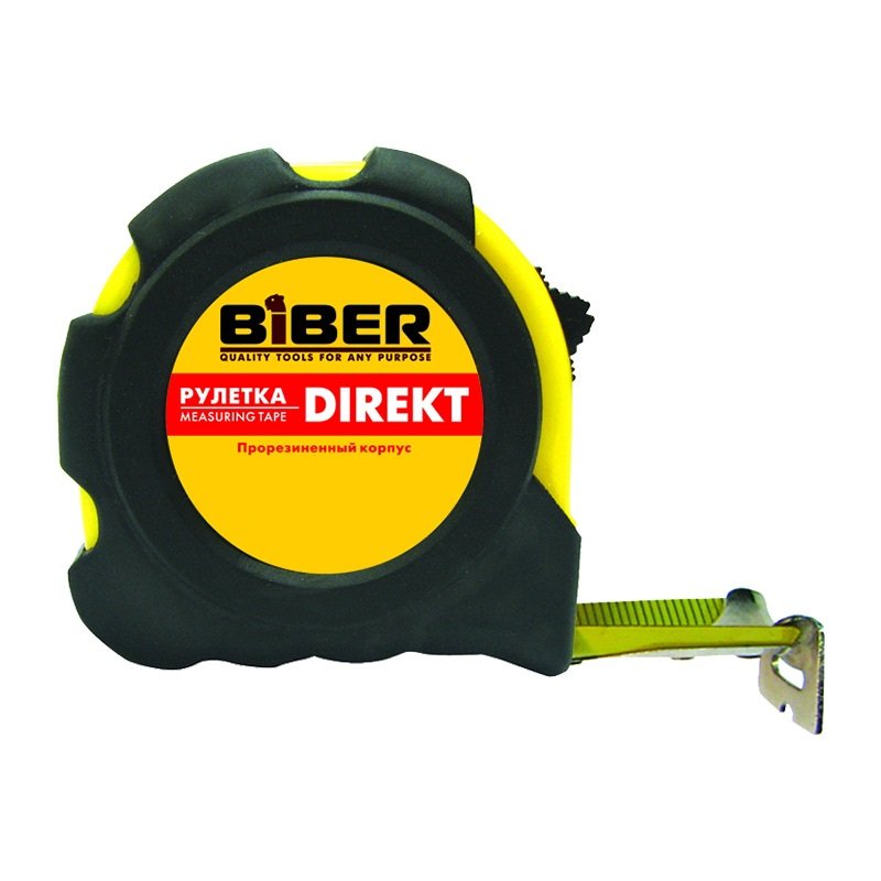 Рулетка (обрезиненный корпус, 5 м х 25 мм) Biber DIREKT 40104 тов-054501