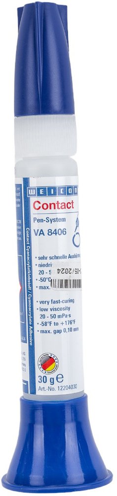 Цианоакрилатный клей WEICON Contact VA 8406 (основа - этилат) 30 г wcn12204030