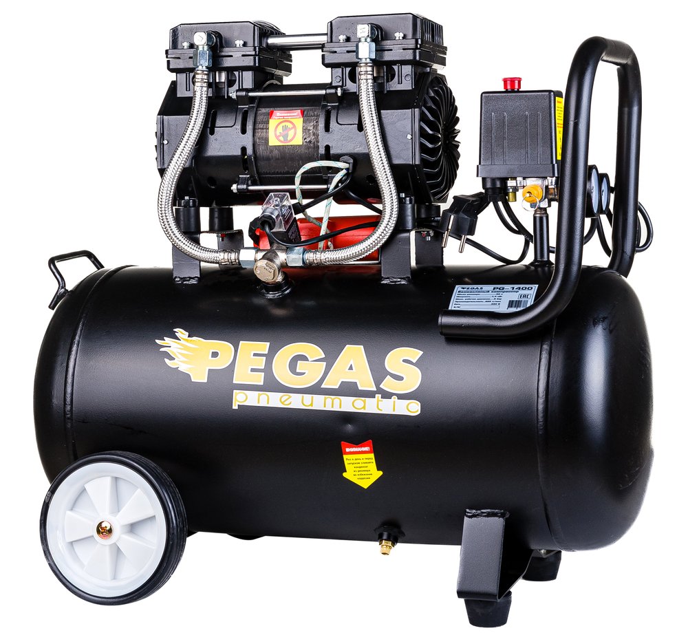 Малошумный безмасляный компрессор Pegas pneumatic PG-1400 проф. серия 6622