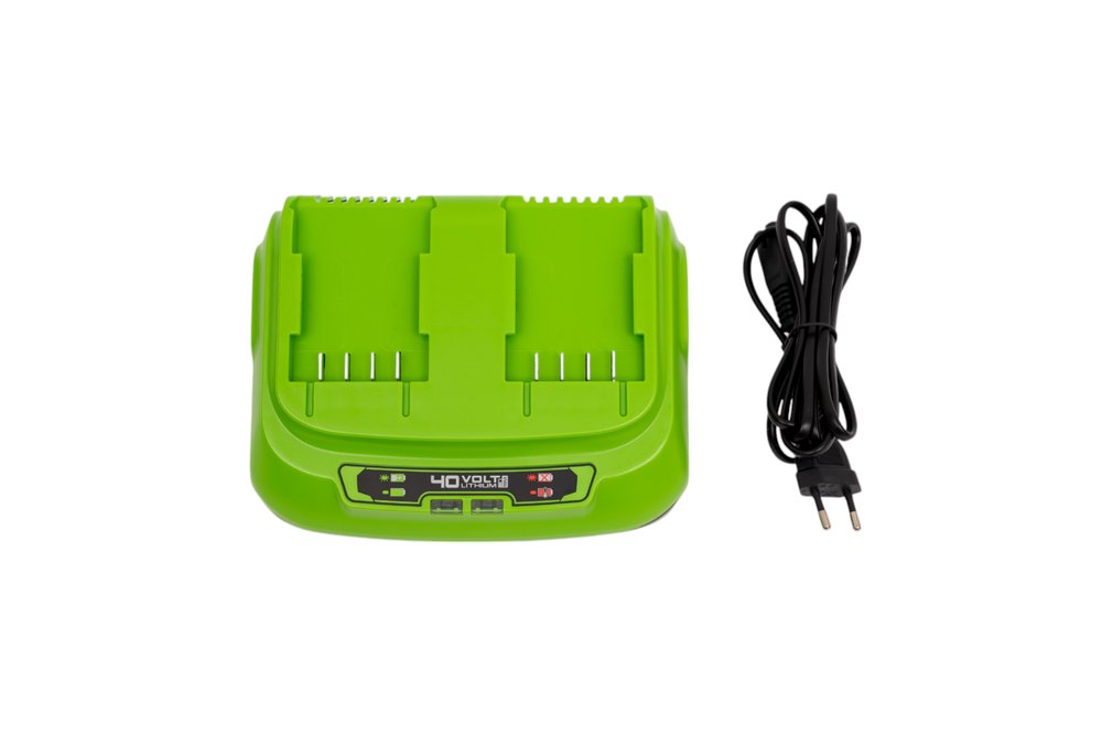 Быстрое зарядное устройство для 2-х аккумуляторов 40V GreenWorks 2938807