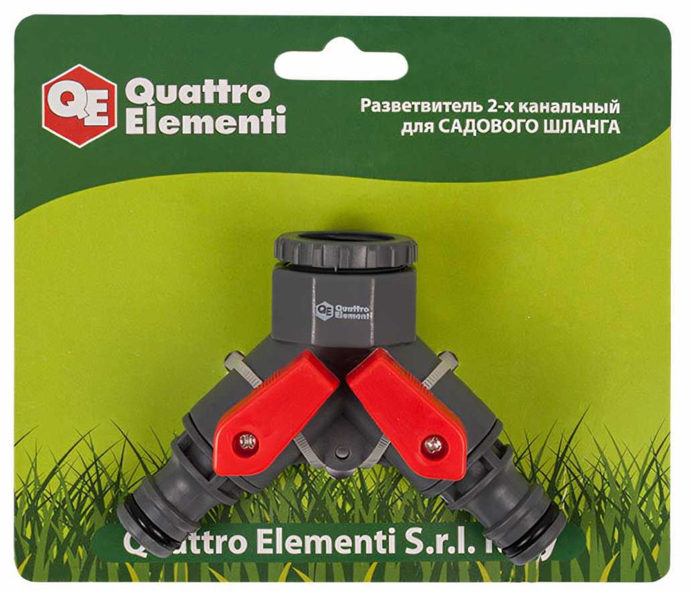 Разветвитель двухканальный (1/2', 3/4') QUATTRO ELEMENTI 646-027
