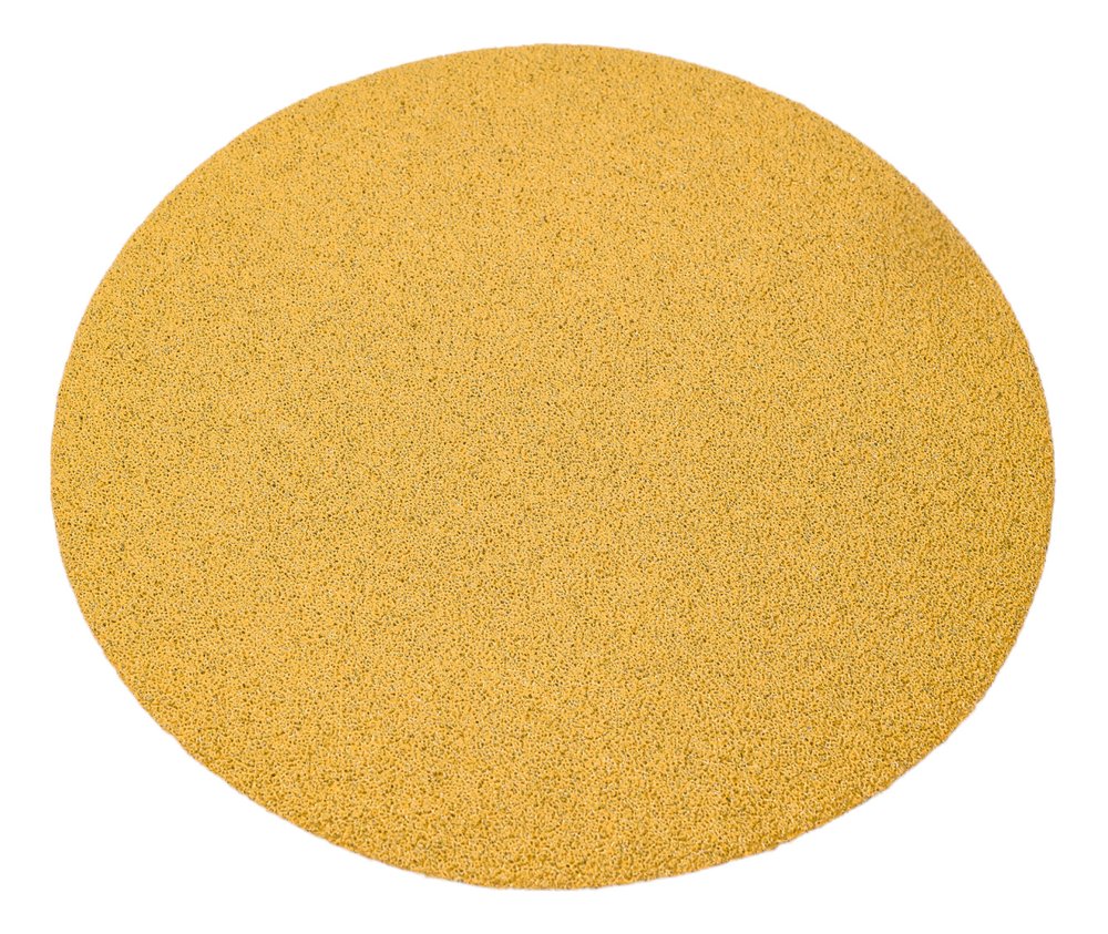 Диск абразивный с липучкой Sandpaper (yellow) 150 мм, без отверстий, P60, 5 шт BRUSHTEX 150Y0-60