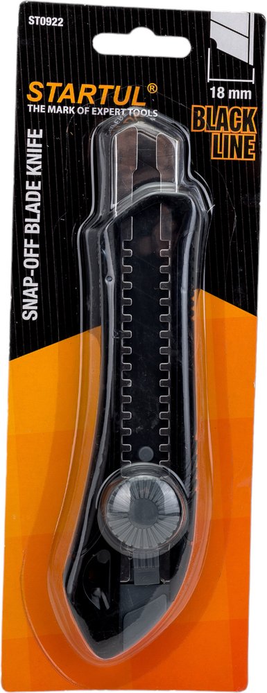 Канцелярский  нож STARTUL выдвижной 18 мм Black Line ST0922