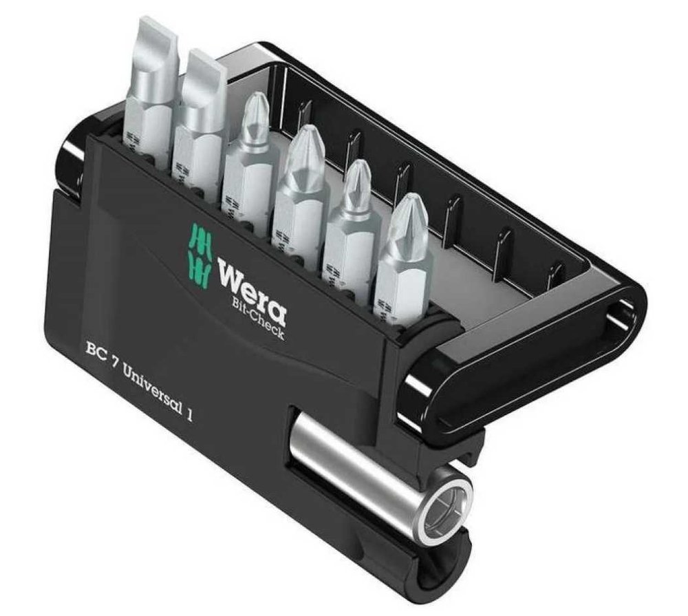 Набор бит Wera Mini-Check 7 Universal 1 с битодержателем, 7 пр., 1/4 C6.3 WE-056295