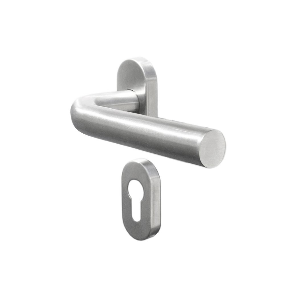 Гарнитур для профильных дверей DOORLOCK DL 040UR/F PZ L-form Rt нерж. сталь, на розетках 73307