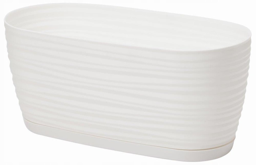 Кашпо с поддоном FormPlastic Sahara petit 3110 011 27х13х11.85 см, 2.65 л, белое 050499