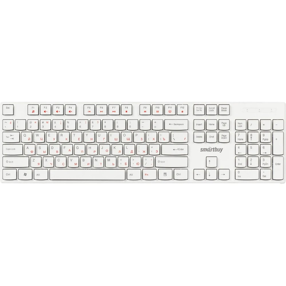 Клавиатура Smartbuy ONE 238 проводная мультимедийная USB белая (SBK-238U-W)