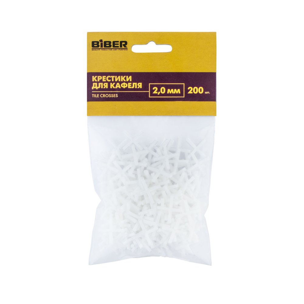 Крестики для кафеля (200 шт, 2 мм) Biber 55602 тов-080348