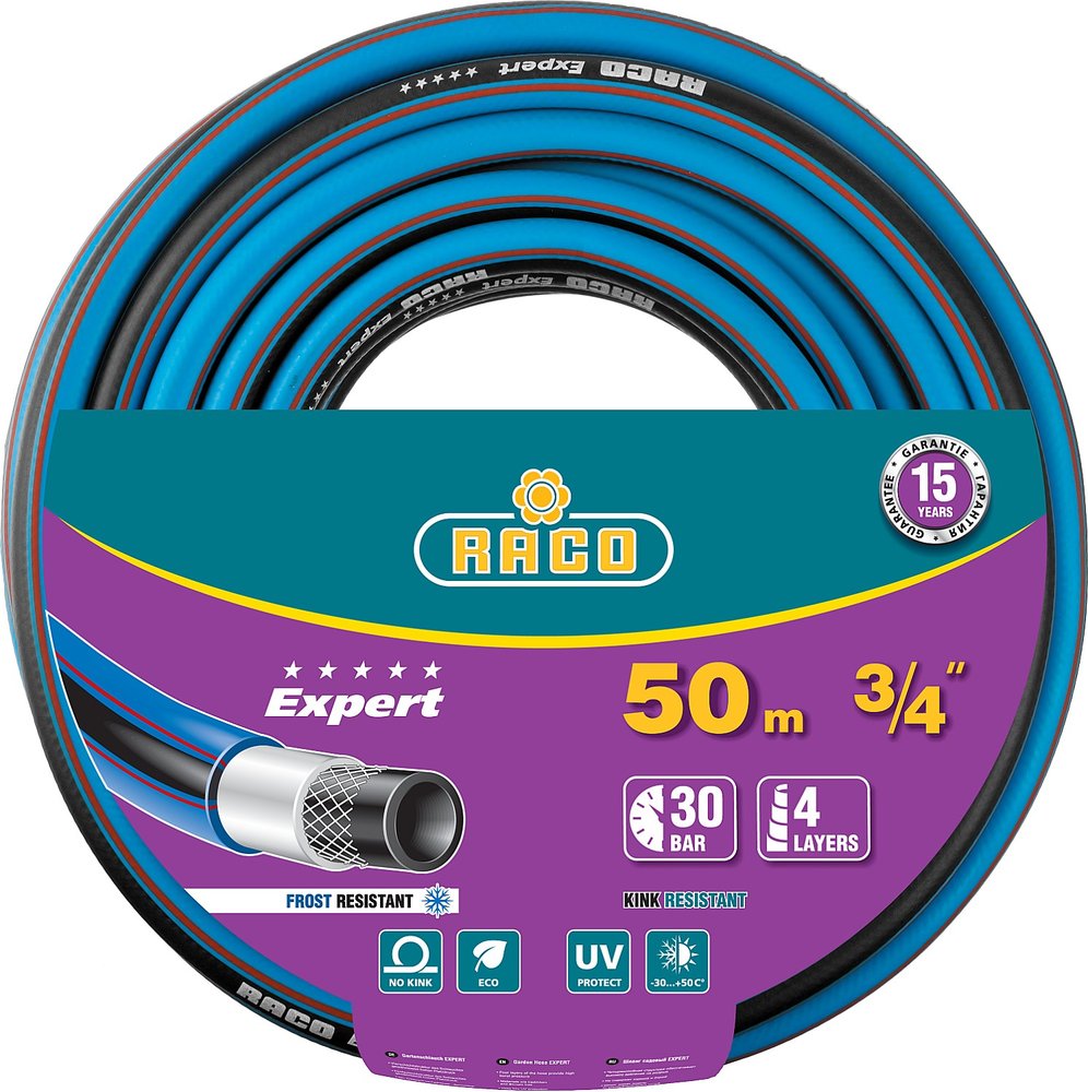 Поливочный армированный 4-х слойный шланг Raco Шланг EXPERT 3/4'x50м 40302-3/4-50_z01