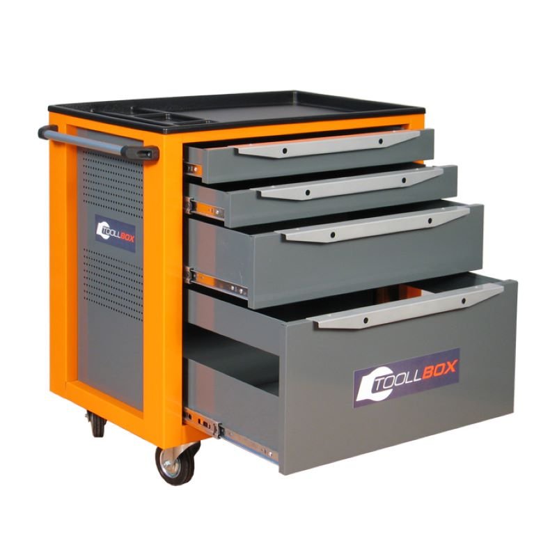 Инструментальная тележка Toollbox с центральным замком серии standart TBS-4 RAL 2008