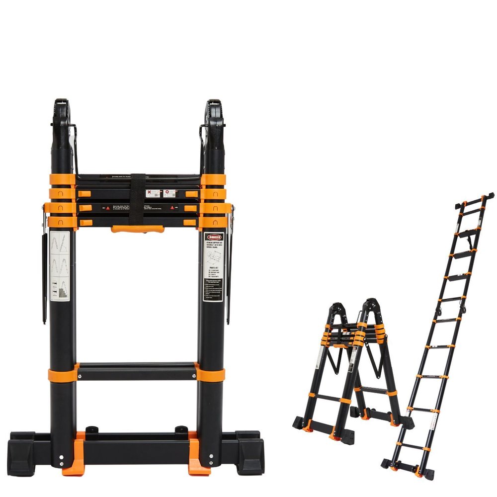 Телескопическая лестница-стремянка WORKY black max 4,1м/8,2м 20 ступеней ARD258464