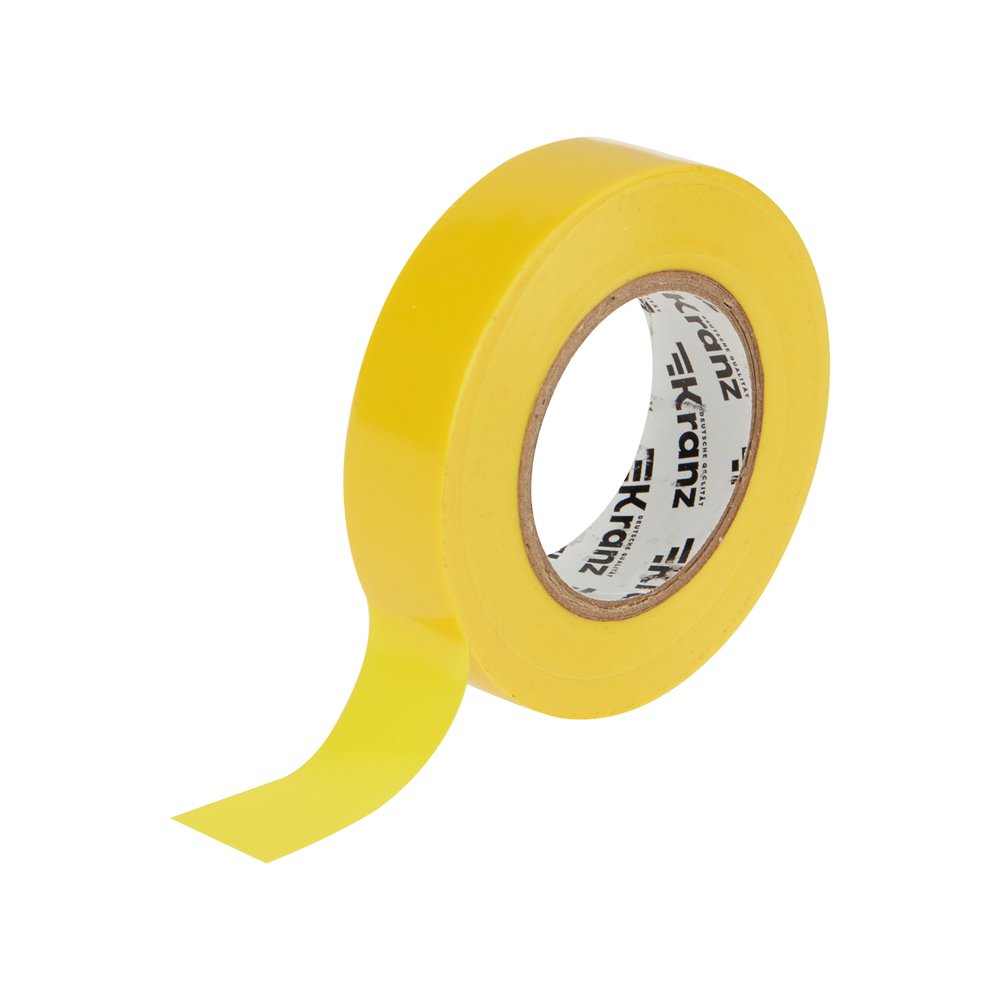 Изолента ПВХ KRANZ 0,13х19 мм, 25 м, желтая KR-09-2202