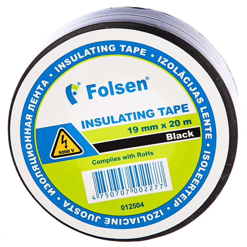 Изоляционная лента Folsen 19ммx20м черная 012504