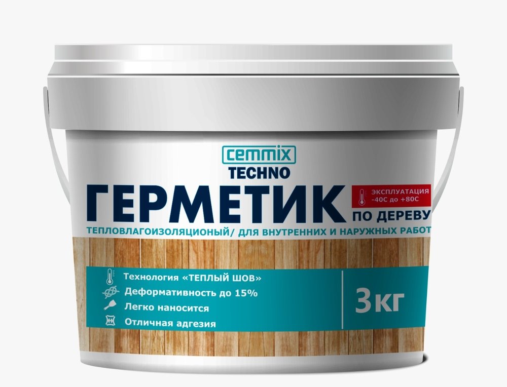 Акриловый герметик для дерева CEMMIX Теплый шов (белый, 3 кг) 84735740