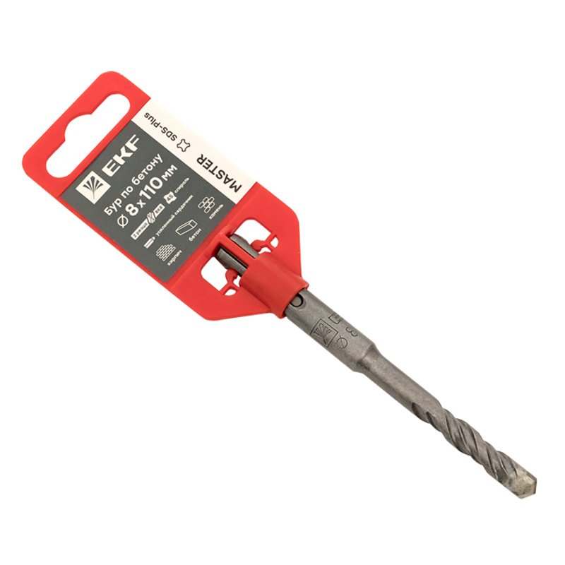 Бур по бетону Master (8x110 мм, 2 резца, SDS-plus) EKF db-8-110-2x4