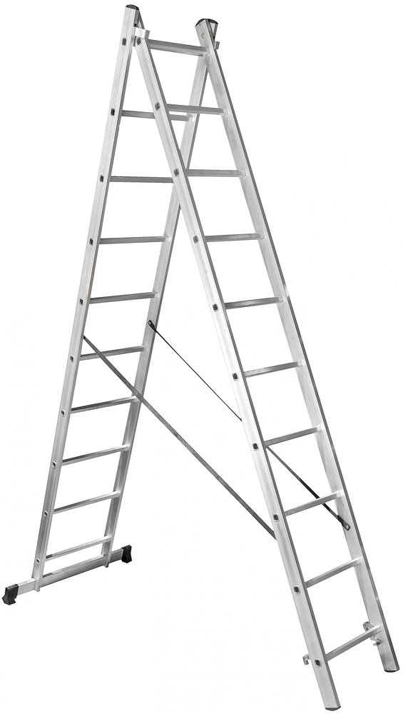 Двухсекционная лестница 10 ступеней Gigant L-02 2х10