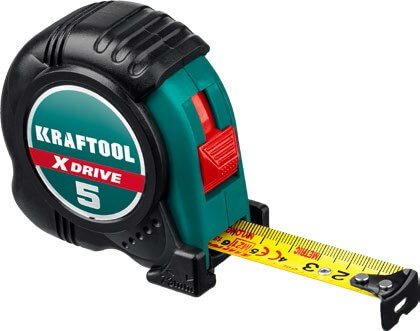 Рулетка KRAFTOOL X-Drive 5м/19мм  с ударостойким обрезиненным корпусом 34122-05-19_z02
