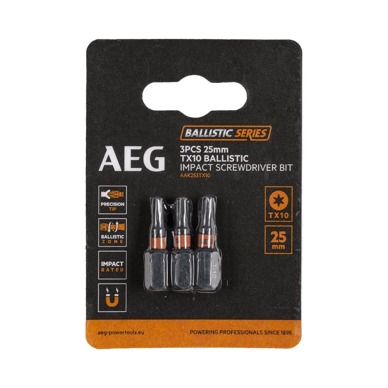Биты ударные AAK253TX10 (3 шт, TX10, 25 мм) AEG 4932479173