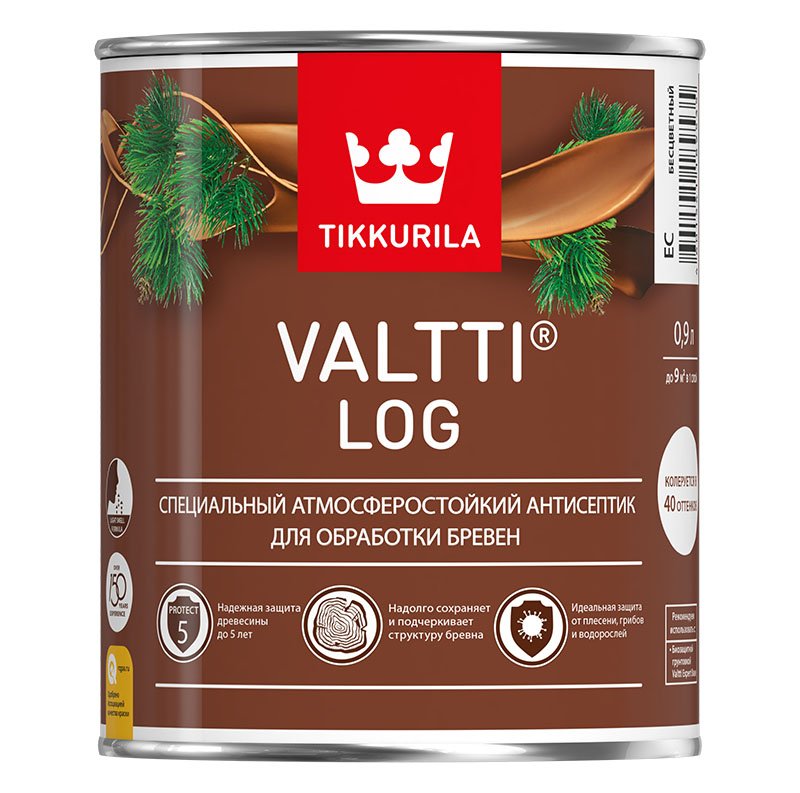 Антисептик Tikkurila VALTTI LOG сосна 0,9 л 700010348