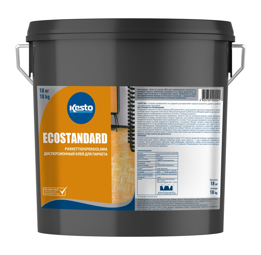 Дисперсионный клей для паркета Kesto EcoStandard 18 кг 81119