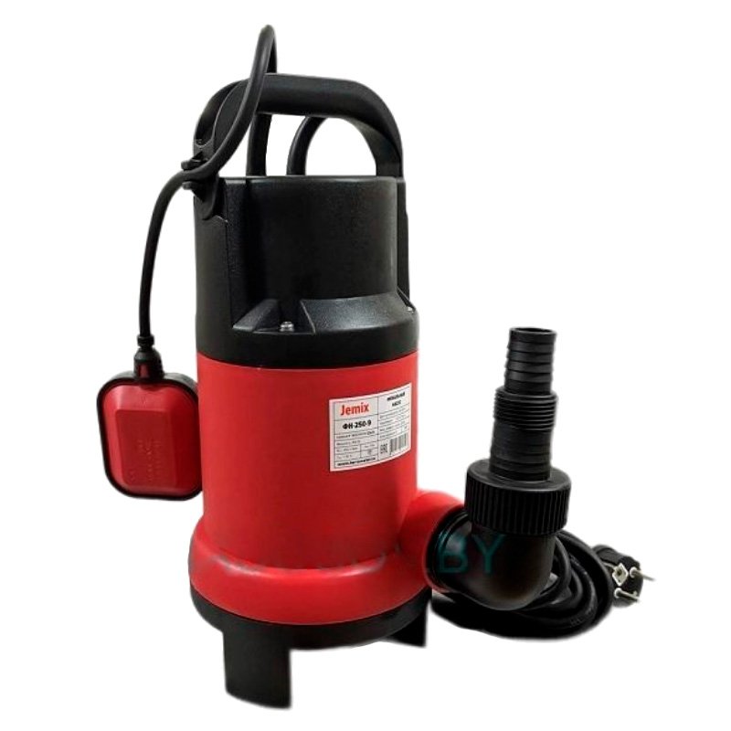 Насос фекальный JEMIX ФН-250-9 900 Вт, корпус пластик, макс. подъем 9 м, макс. произв. 15 куб.м/ч 87664