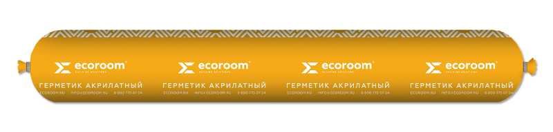 Акриловый герметик ECOROOM AS-16 для дерева, тик, 600 мл E-Герм-7135/тик