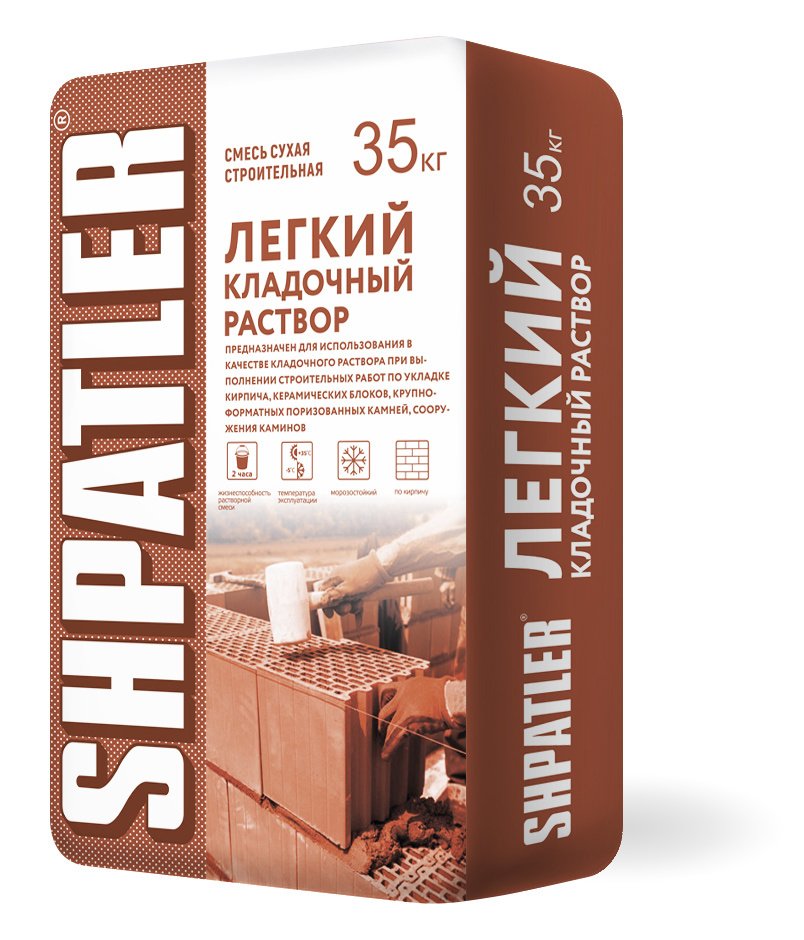 Легкий теплый кладочный раствор Шпатлер М 75, 35 кг Ш00018