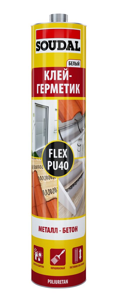 Герметик-клей Soudal FLEX PU 40 FC белый 300 мл 137853