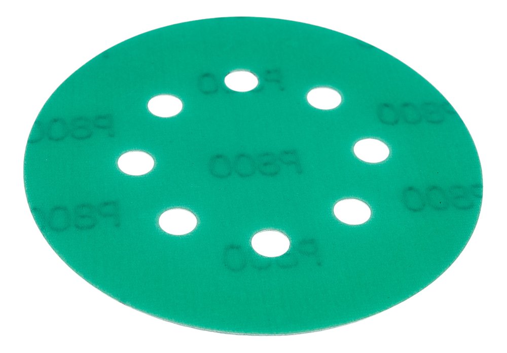 Диск абразивный с липучкой DTC-Film (green) 125 мм, 8 отверстий, P800, 10 шт BRUSHTEX 125G8-800
