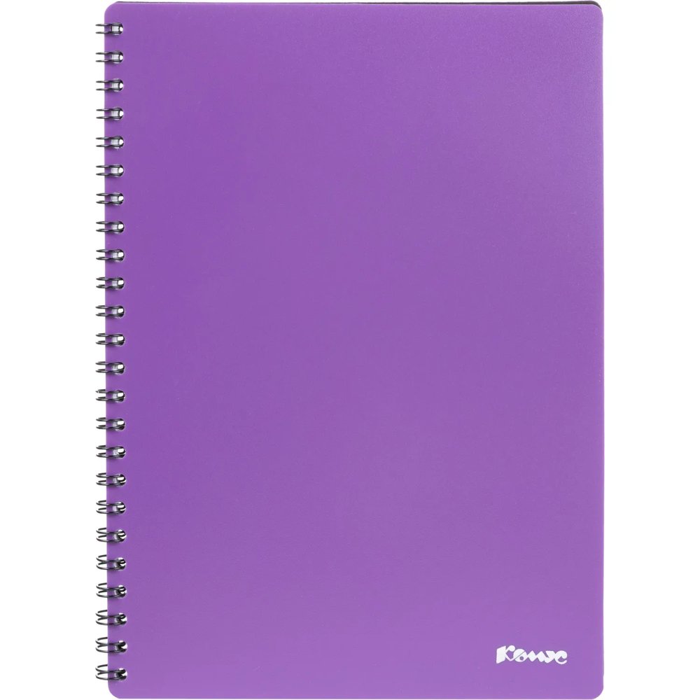 Бизнес-тетрадь Комус А5 60л, кл., обл.пластик, спираль, фиолет.Classic
