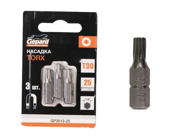 Насадка TORX T30, 25 мм, 3 шт Gepard GP3513-25