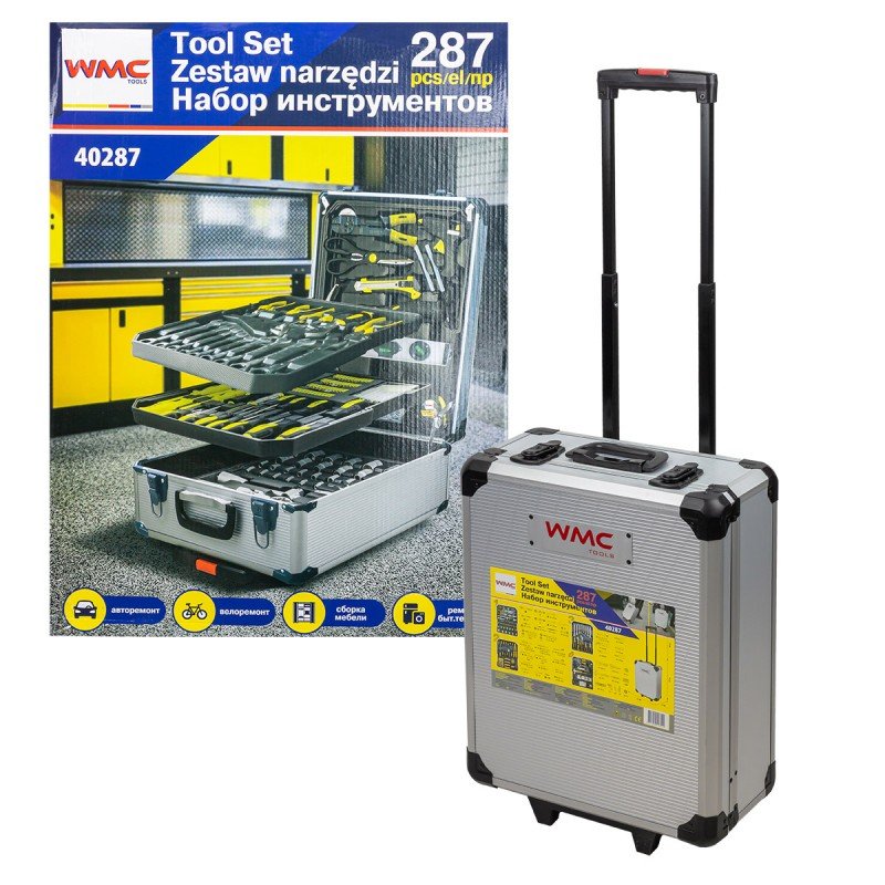 Набор инструментов WMC TOOLS в алюминиевом кейсе, 287 предметов WMC-40287(57276)