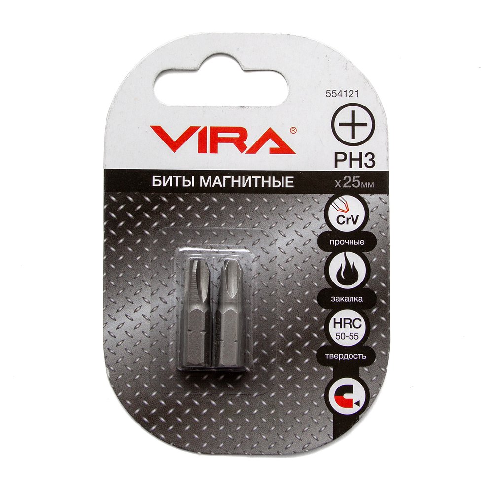 Биты (2 шт, PH3, 25 мм) VIRA 554121