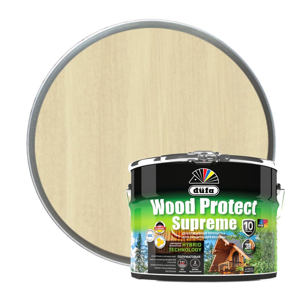 Пропитка Dufa WOOD PROTECT Supreme, бесцветная 9 л МП00-008383