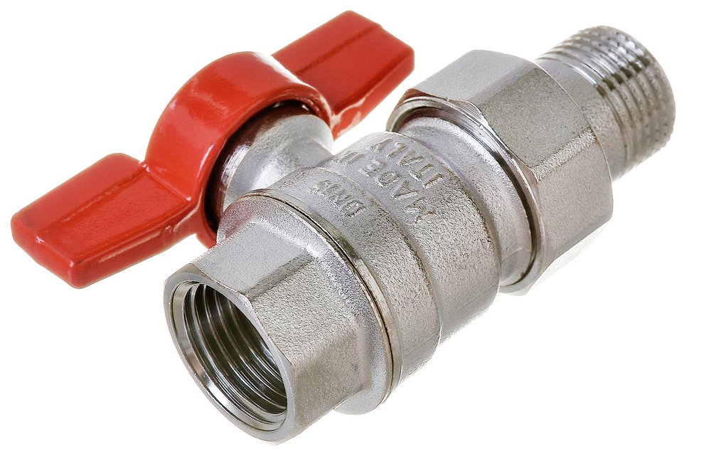 Шаровой кран Giacomini R859, 1/2, ВН, ручка-бабочка, хромированный, с разъемным соединением R859x323
