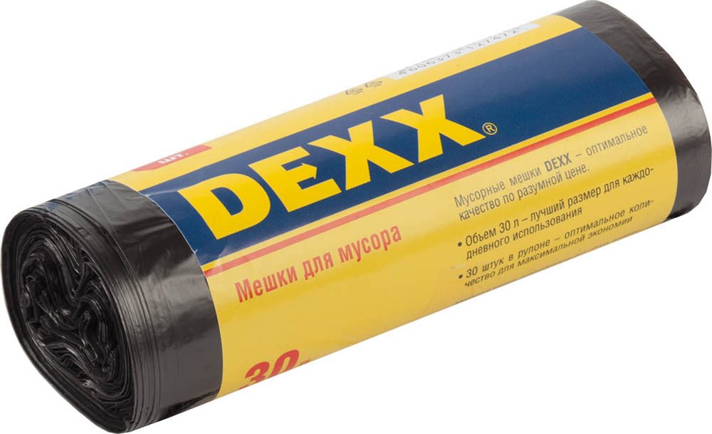 Мешки для мусора черные (30 шт, 30 л) DEXX 39150-30