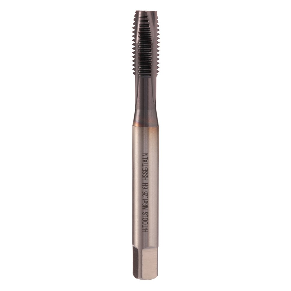 Машинный метчик H-Tools М8 шаг 1.25мм DIN371 HSSE-TiALN 118801-C2-0080