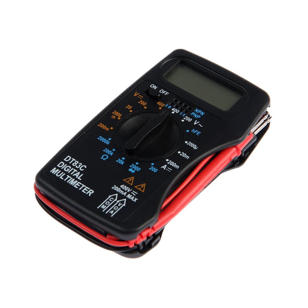 Мультиметр ТУНДРА mini, DT-83C, ACV/DCV, DCA, 200-2МΩ, проверка батареек 9V 1026053