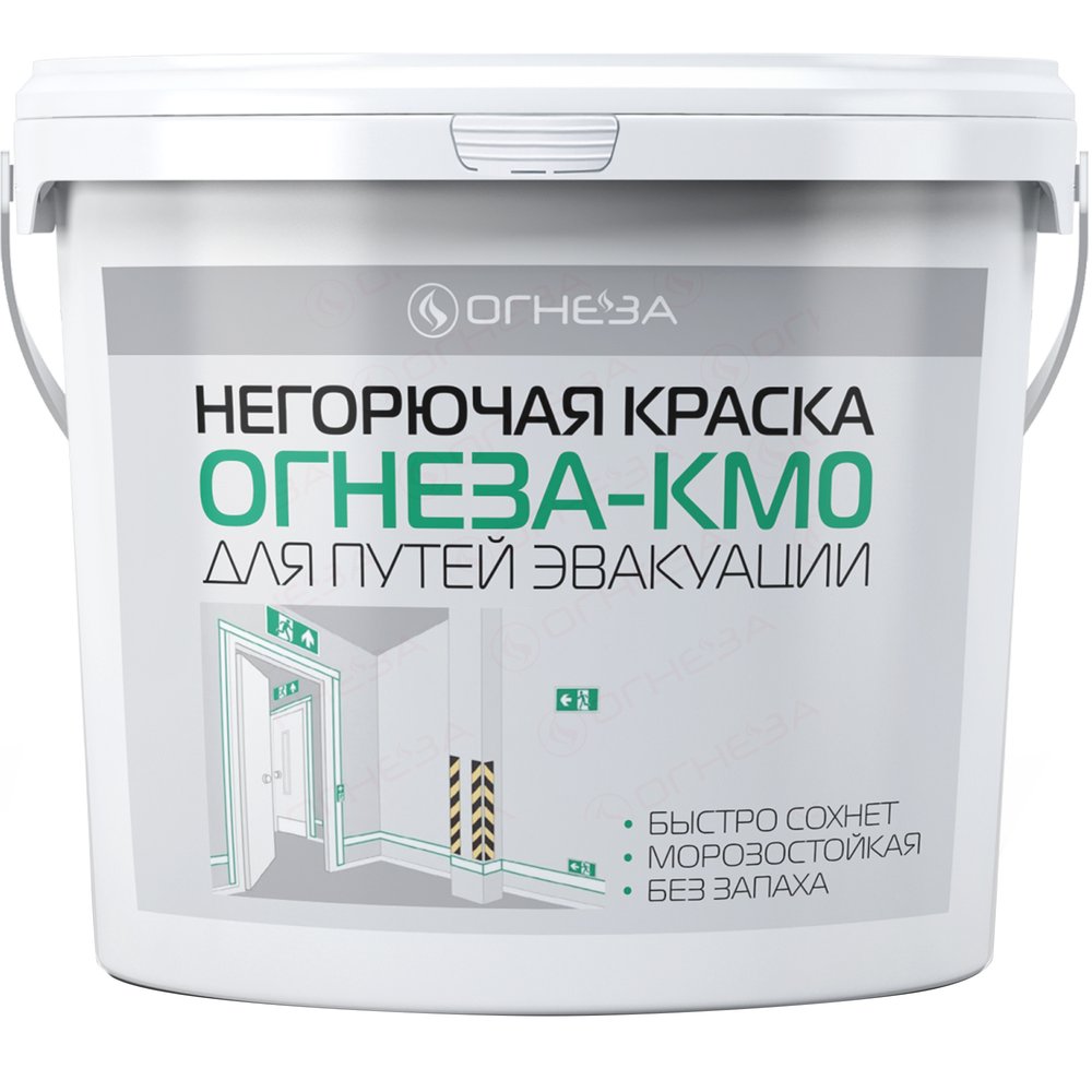 Негорючая краска ОГНЕЗА КМ0 ведро 30 кг цвет белый 106785