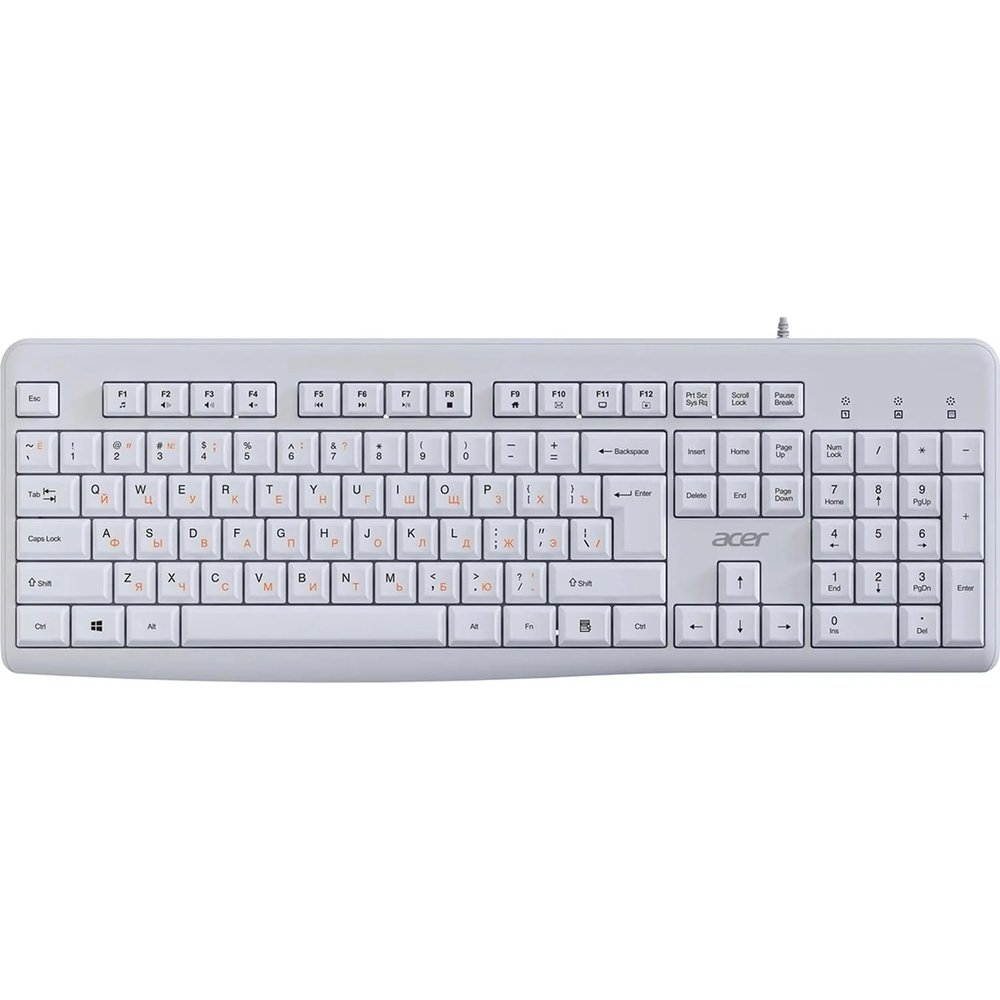 Клавиатура Acer OKW500 белый USB Multimedia (ZL.KBDEE.01S) каб.:1.8м