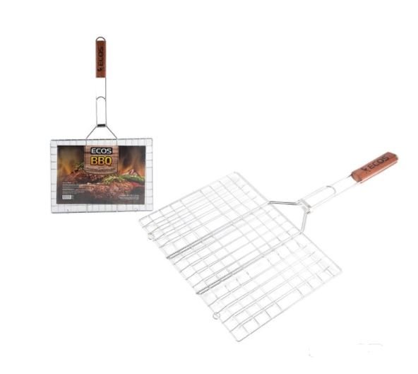 Решетка для барбекю Ecos RD-104D 6 секций, 35х25х1.5 см, общая длина 60см, хром. 999610