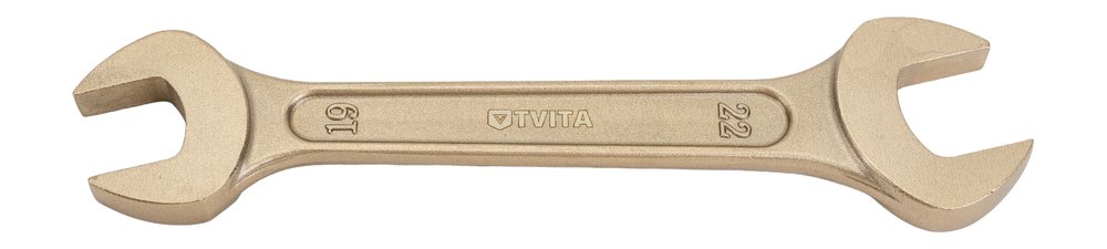 Гаечный рожковый двусторонний искробезопасный ключ TVITA мод. 146 19х22 мм AlCu TT1146-1922A